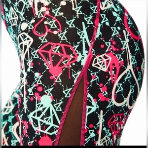 Size Small zumba legging will fit to a Medium too